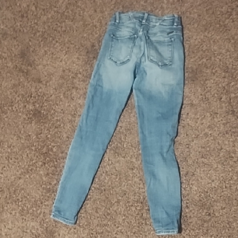 #2135 Stylish Blue Distressed Women Jeans Kan Cans Skinny Jeans - Picture 3 of 5